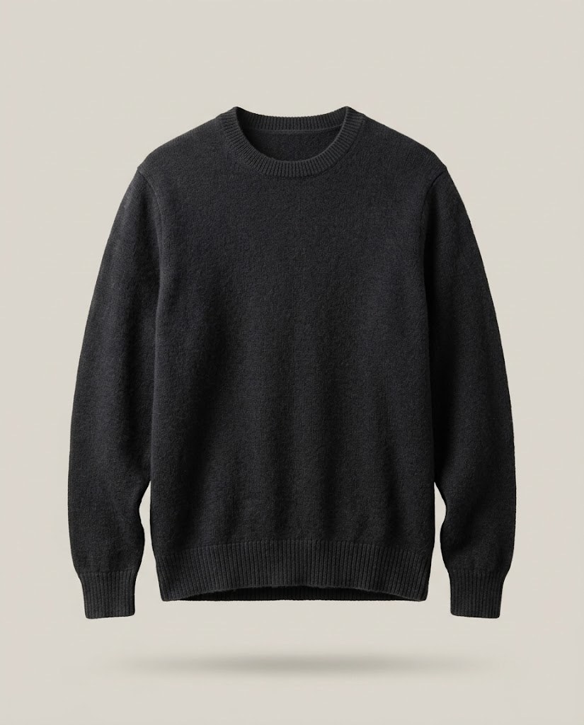 Cashmere Crewneck — Black (placeholder image)