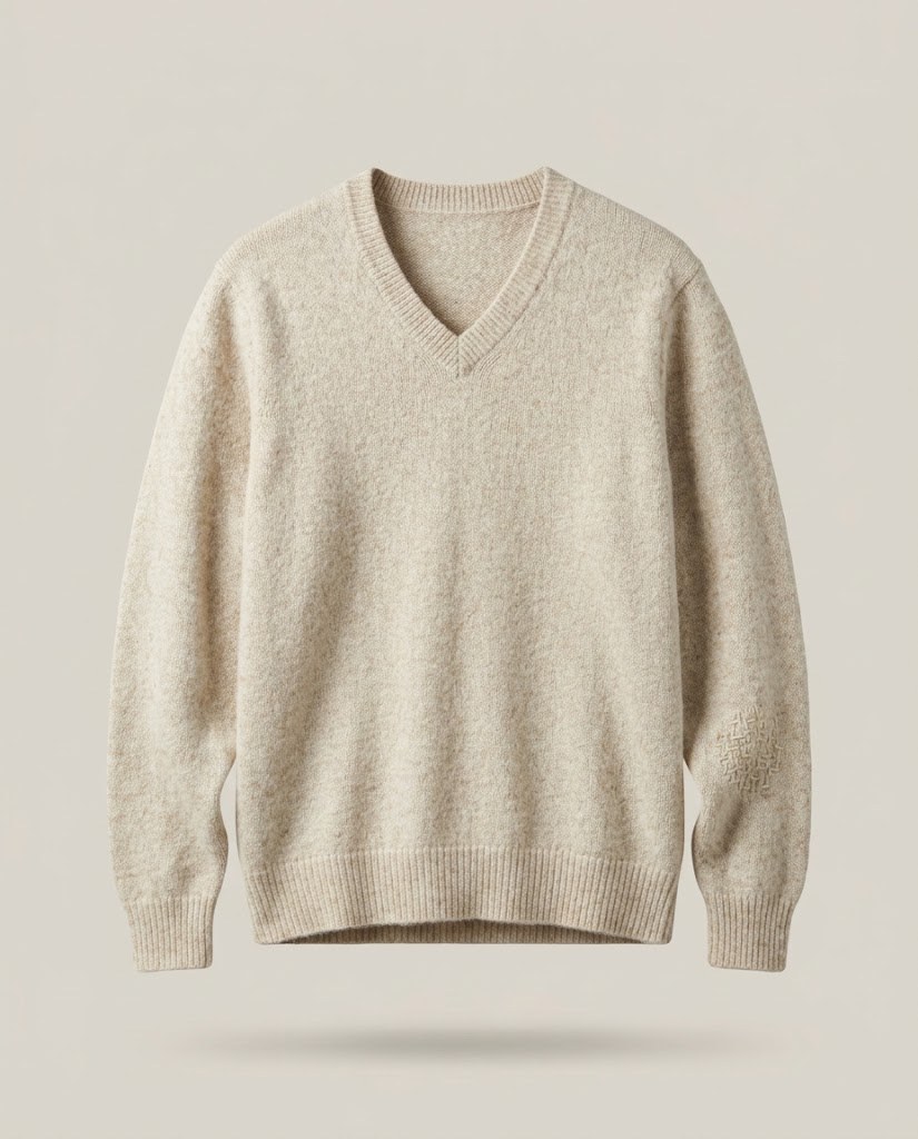V-Neck Sweater — Oatmeal (placeholder image)