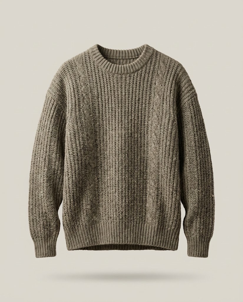 Fisherman Rib Crewneck — Olive (placeholder image)
